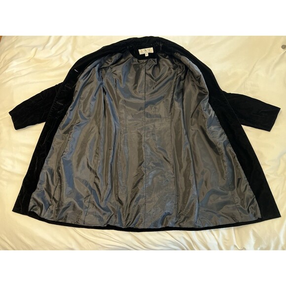 INC International Concepts Black Velvet Three Button Blazer Jacket Womens Size 6 - Picture 3 of 9